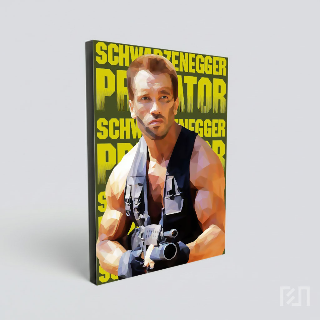 Poster Film Predator Arnold Schwarzenegger Low Poly Art