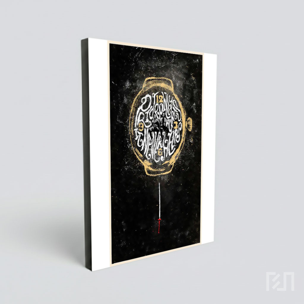 Poster Film Pulp Fiction dengan Desain Jam Tangan