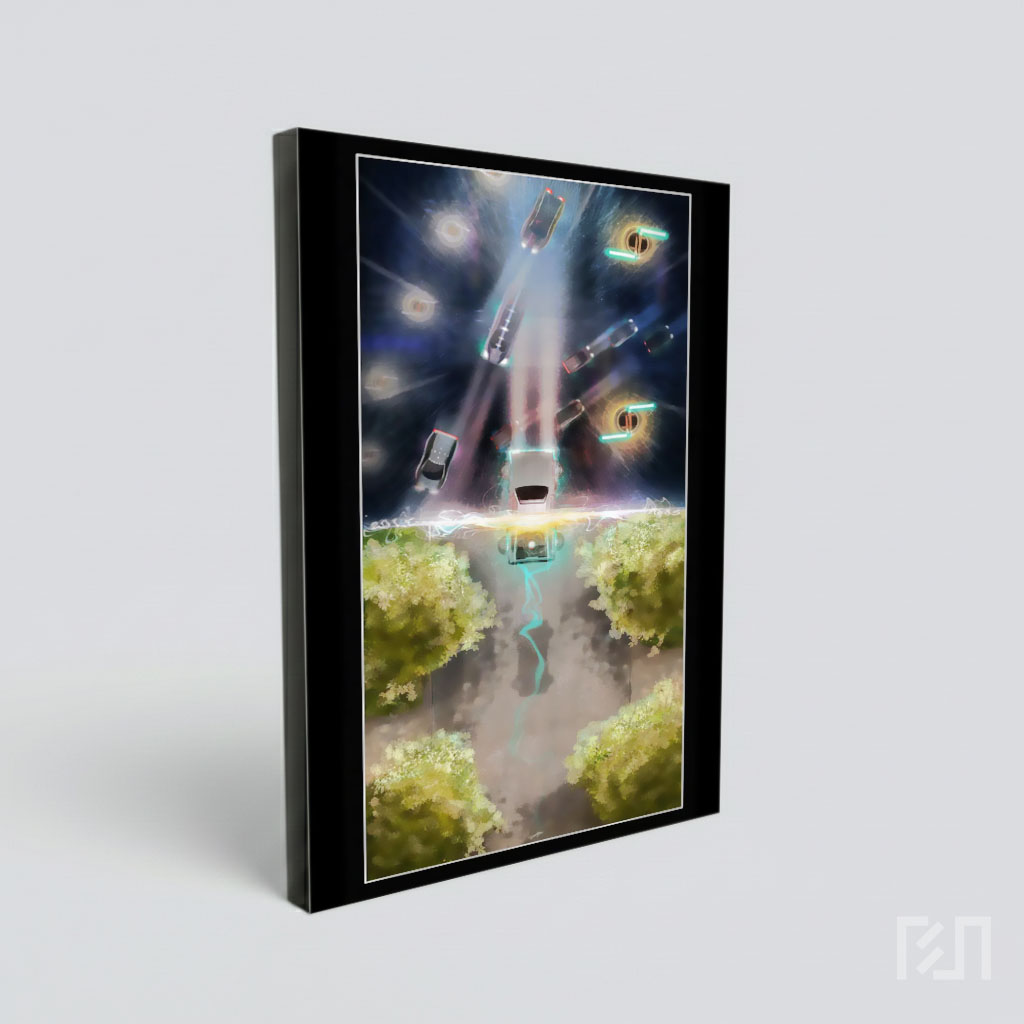 Poster Film Sci-Fi Mobil Futuristik