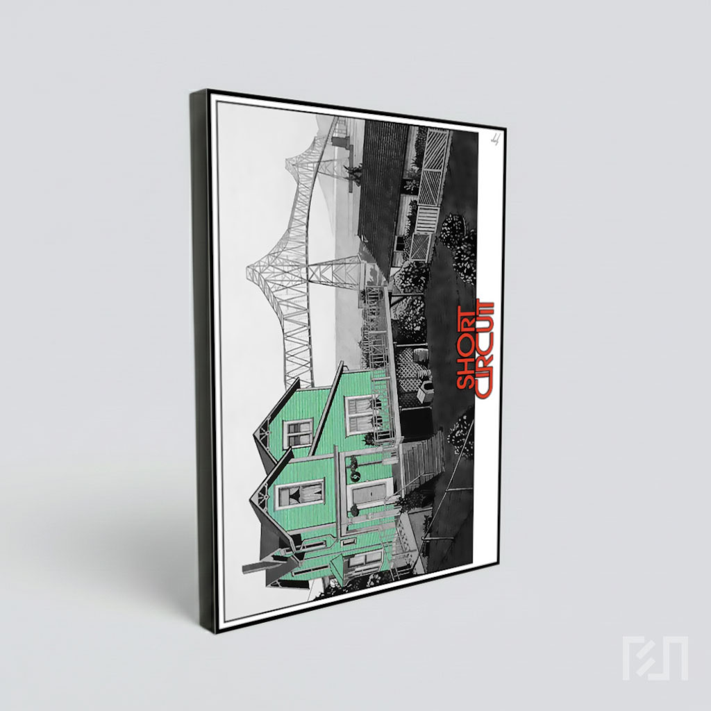 Poster Film Short Circuit: Ilustrasi Rumah Hijau