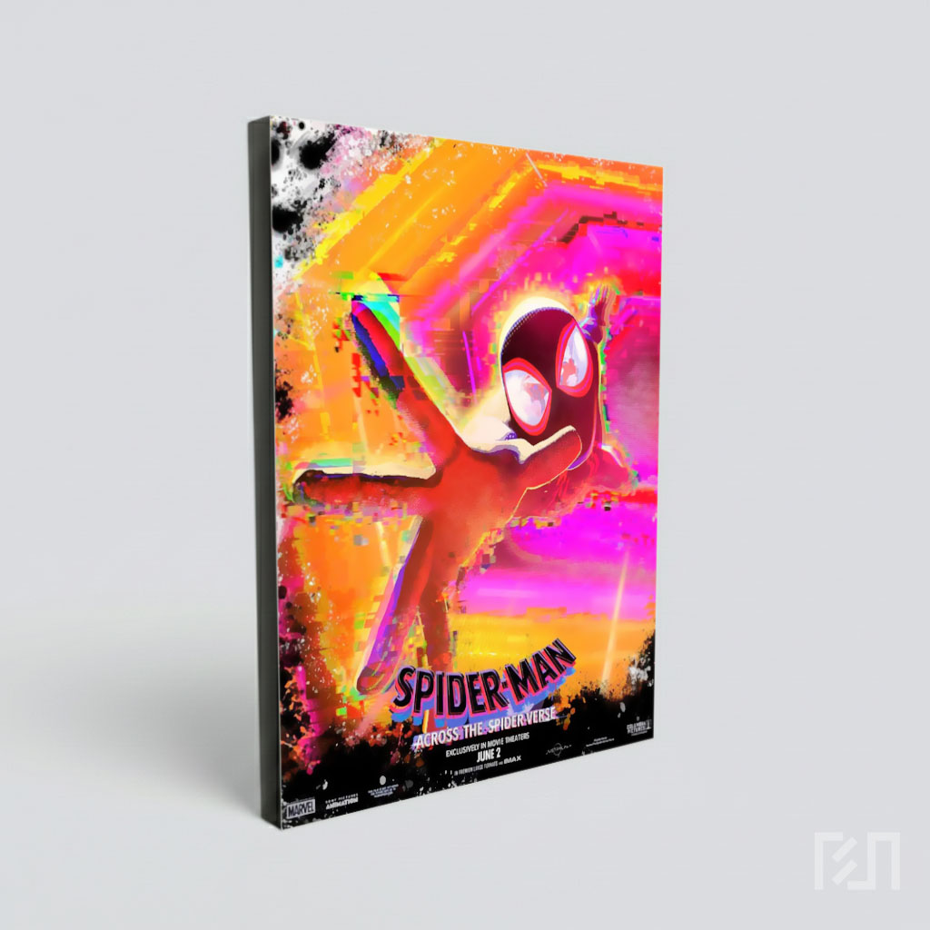 Poster Film Spider-Man Miles Morales Glitch Art
