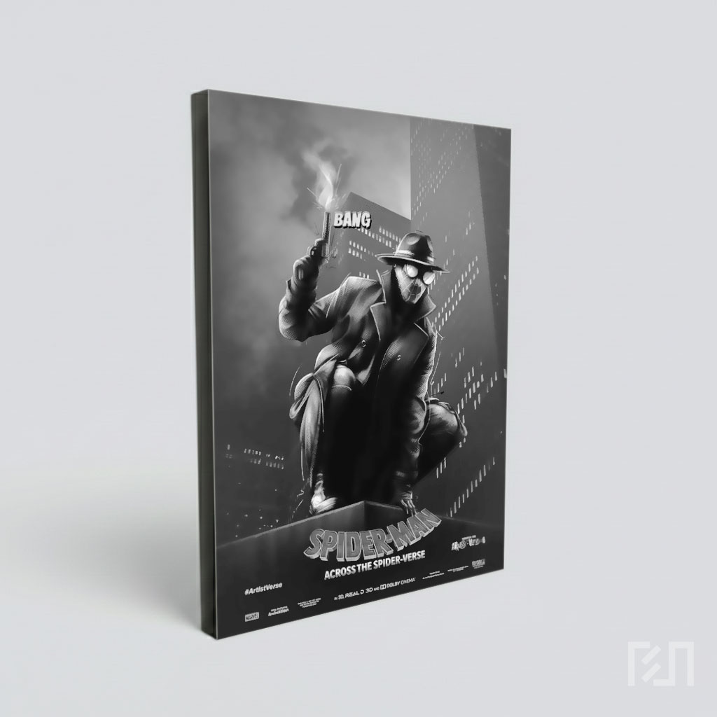 Poster Film Spider-Man Noir Hitam Putih