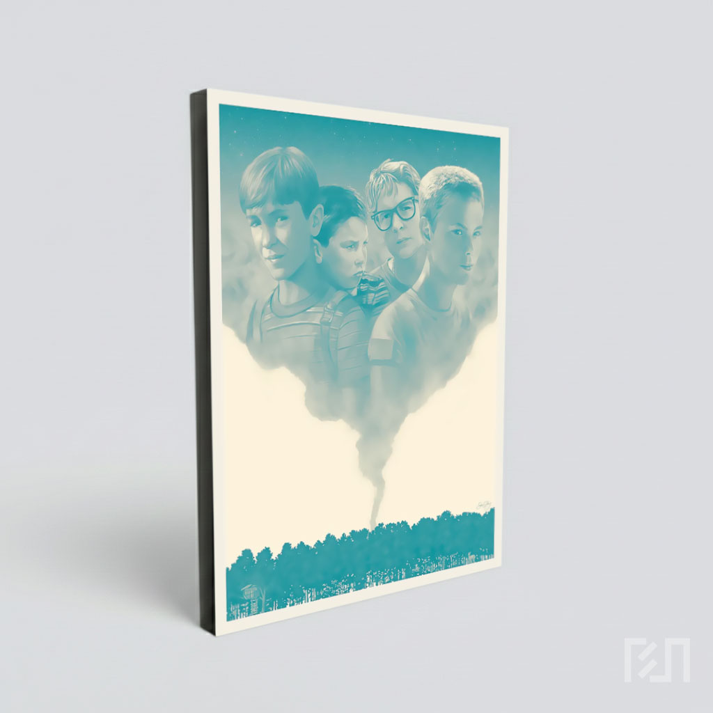 Poster Film Stand By Me - Seni Ilustrasi Anak Laki-Laki