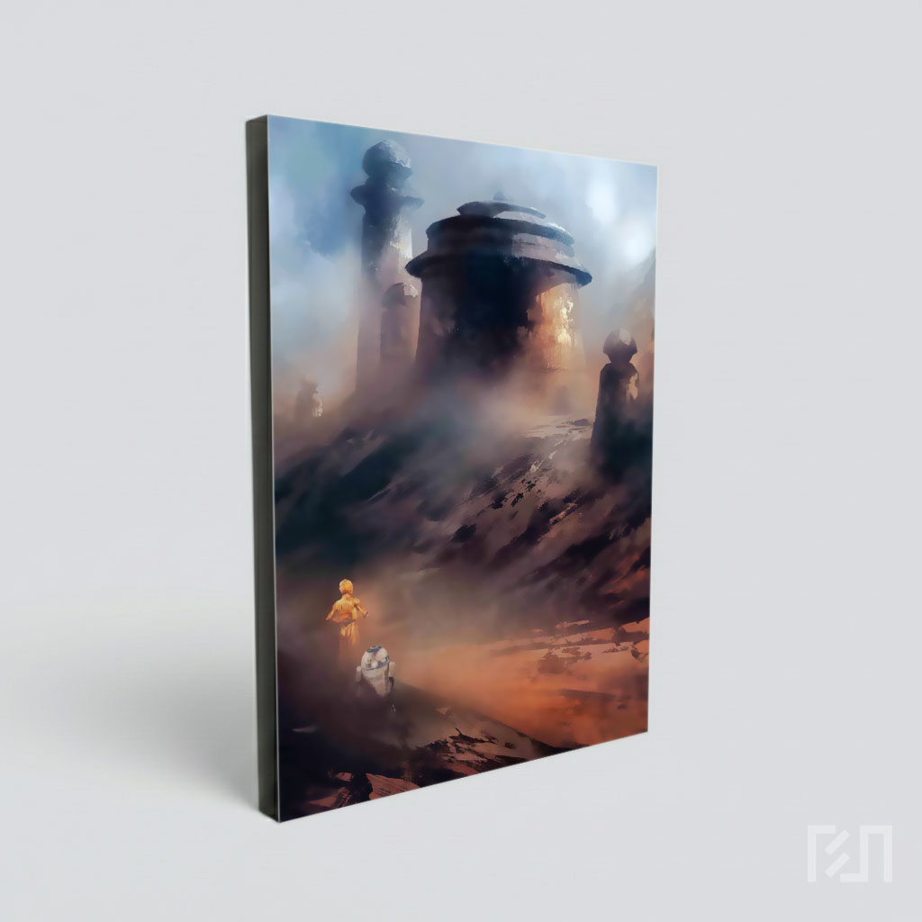Poster Film Star Wars C-3PO dan R2-D2 di Tatooine
