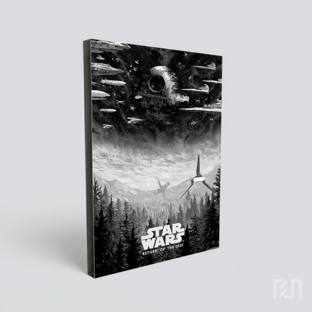 Poster Film Star Wars Hitam Putih