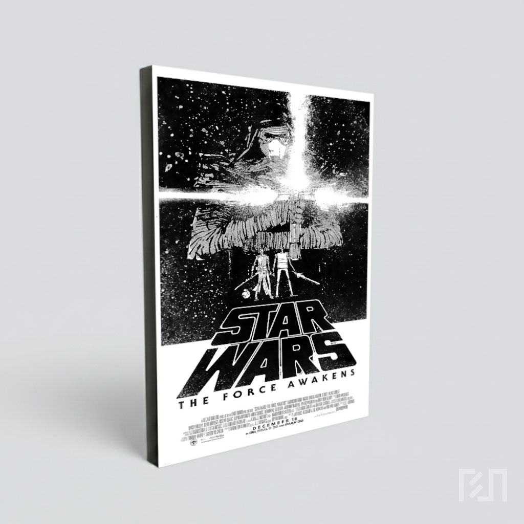 Poster Film Star Wars Hitam Putih Klasik
