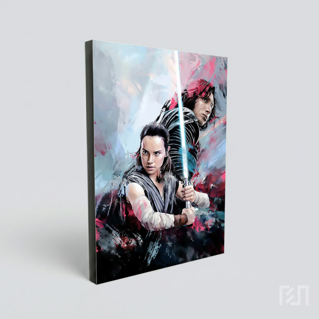 Poster Film Star Wars Rey dan Kylo Ren