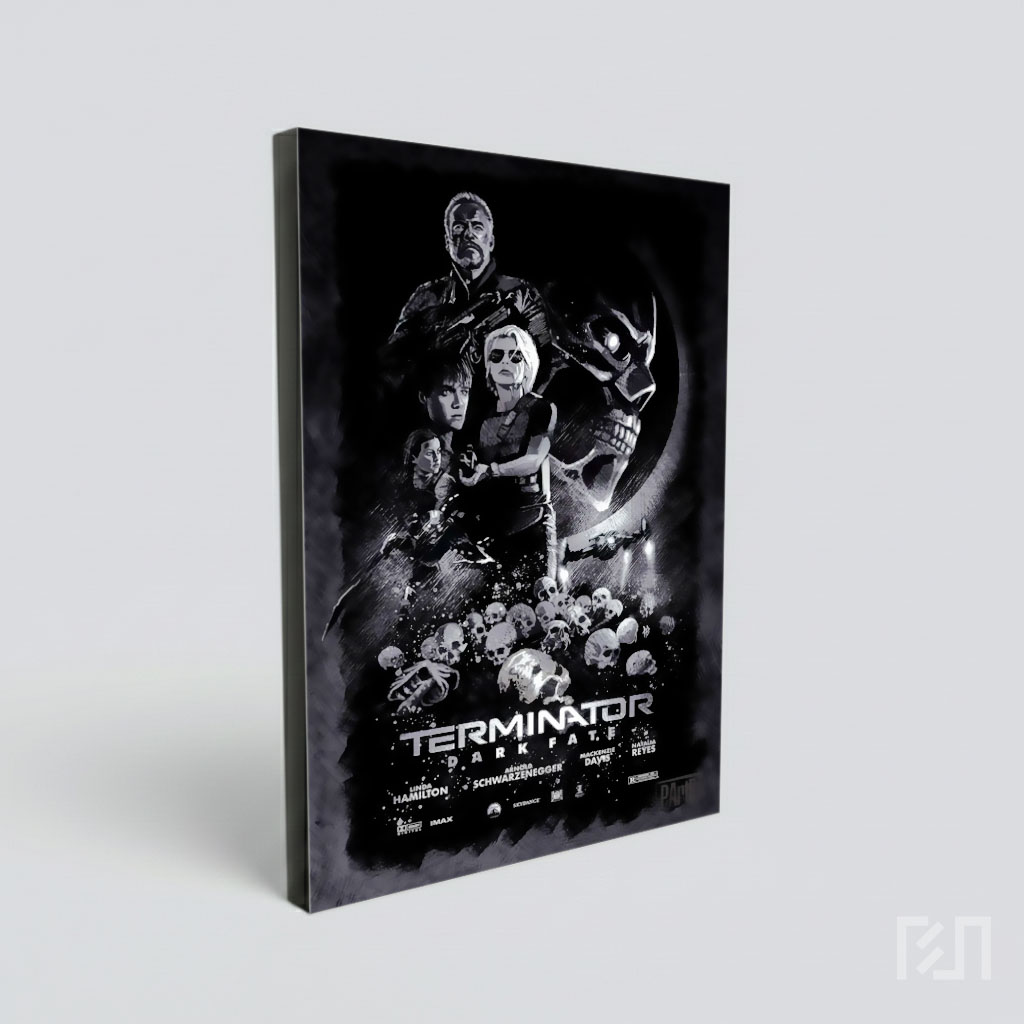 Poster Film Terminator Dark Fate Hitam Putih