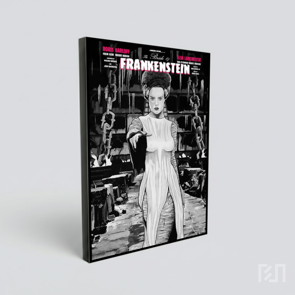 Poster Film The Bride of Frankenstein Hitam Putih