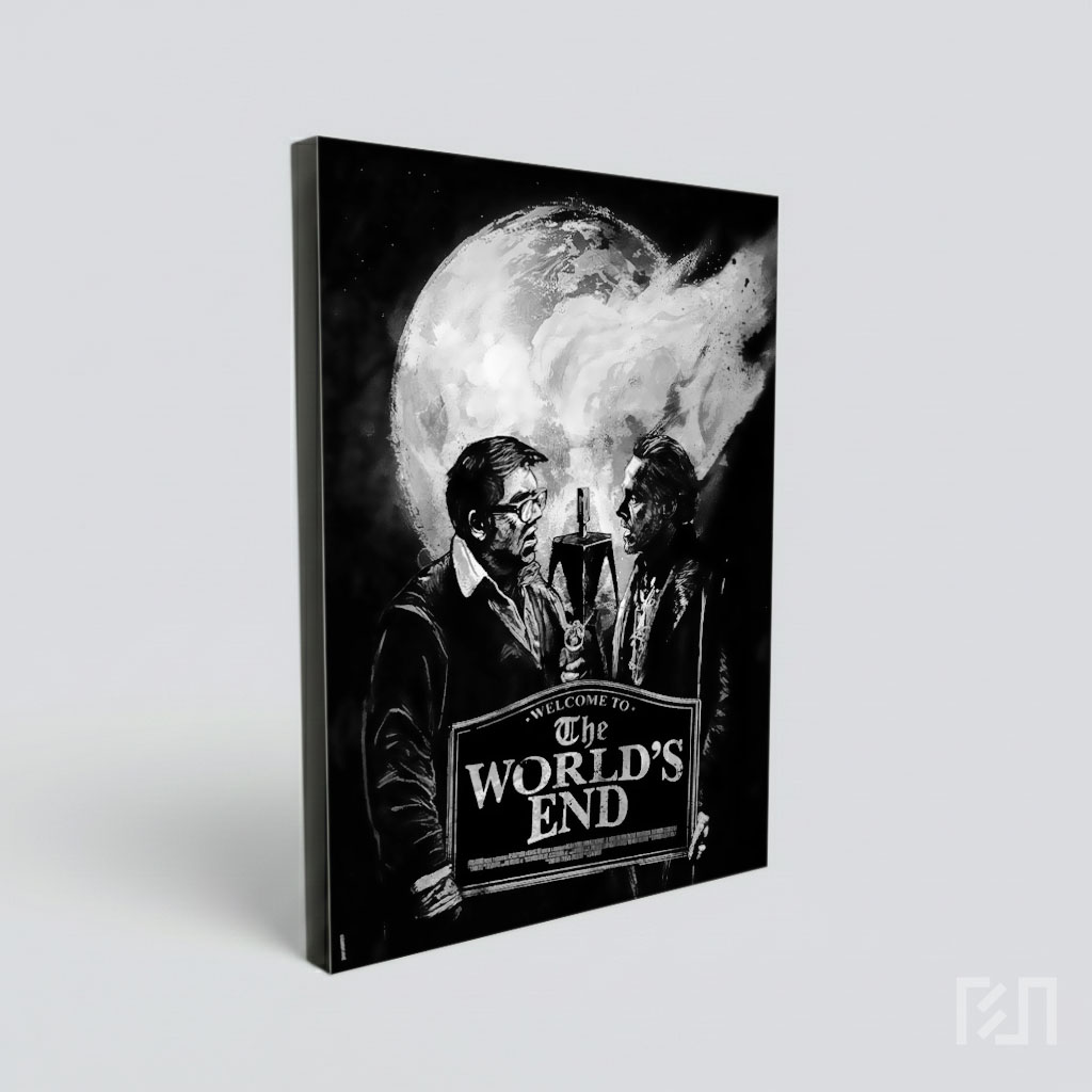 Poster Film The World's End Hitam Putih