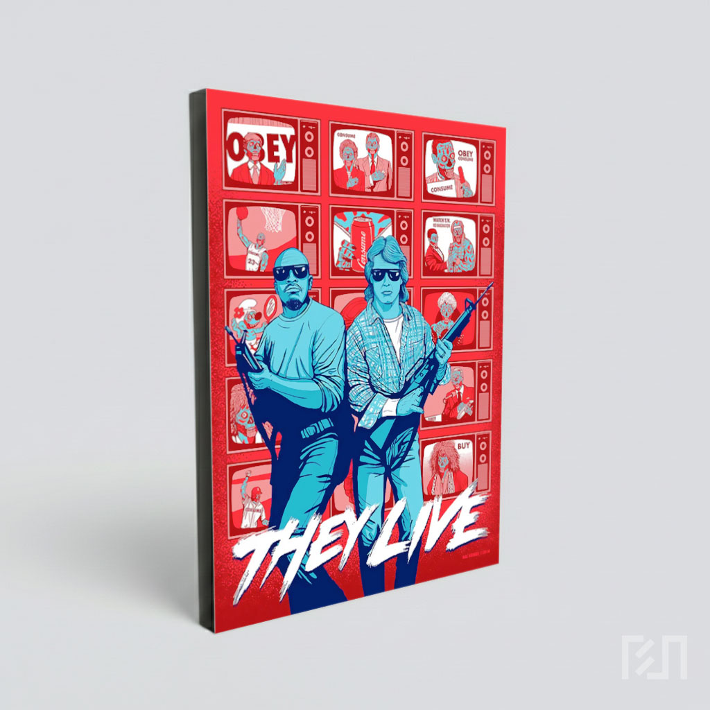 Poster Film They Live Ilustrasi Seni