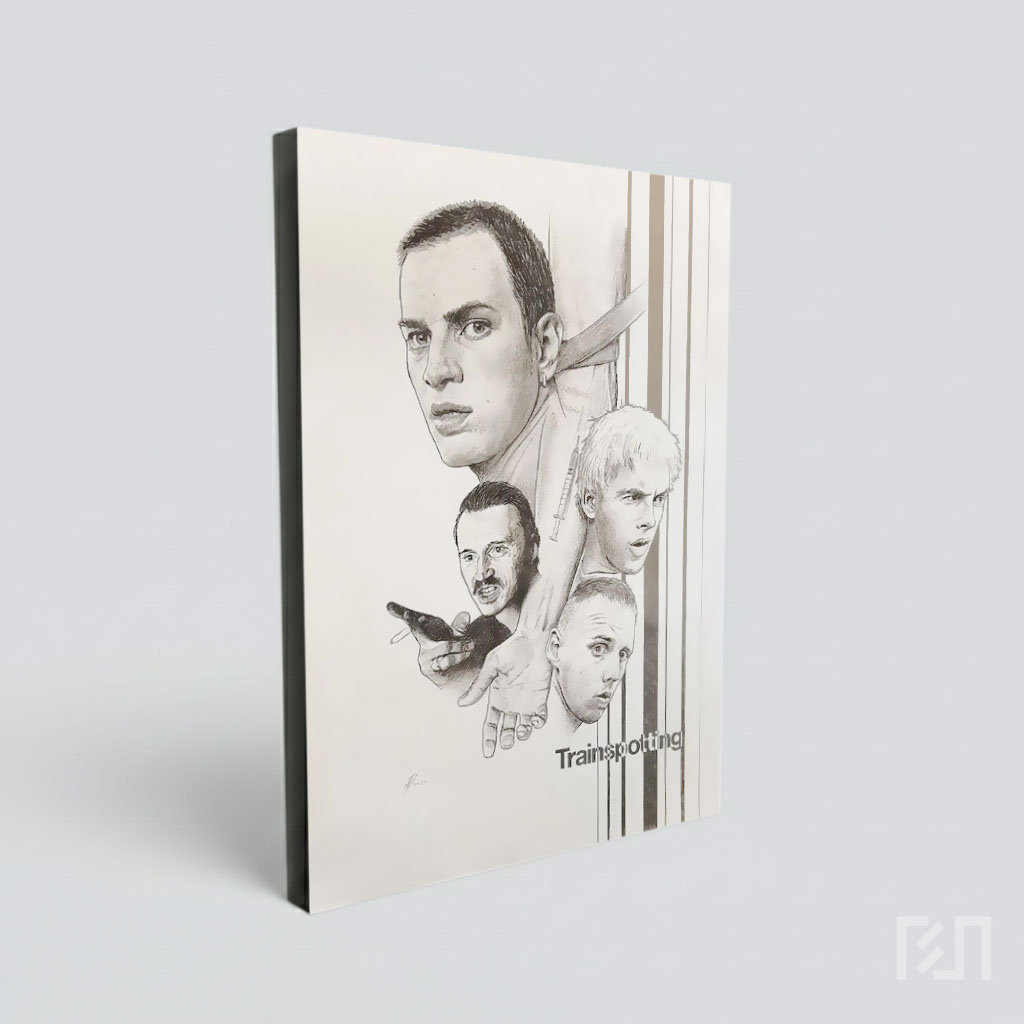Poster Film Trainspotting Ilustrasi Pensil