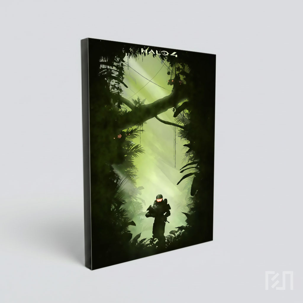 Poster Game Halo di Hutan Hijau