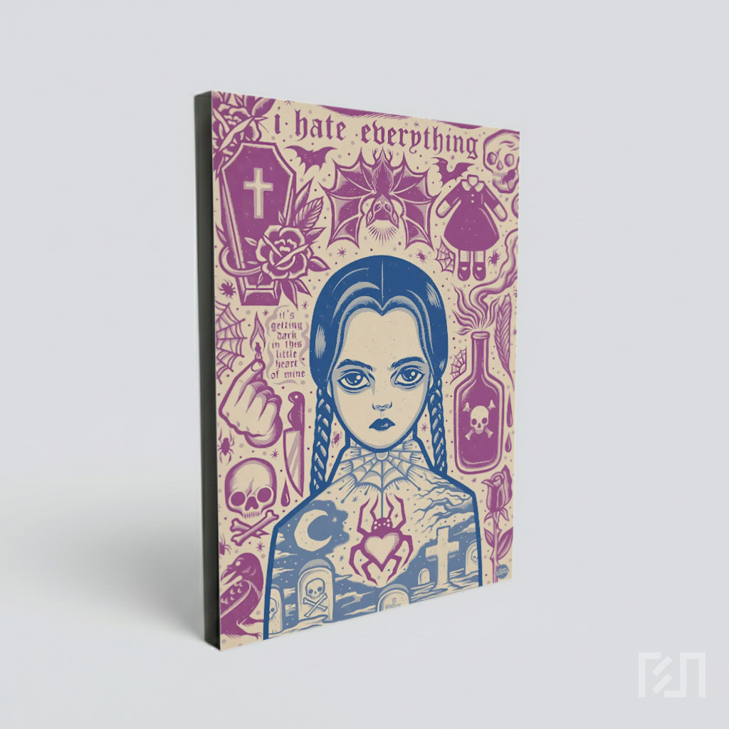 Poster Gotik Ilustrasi Gadis Berkepang