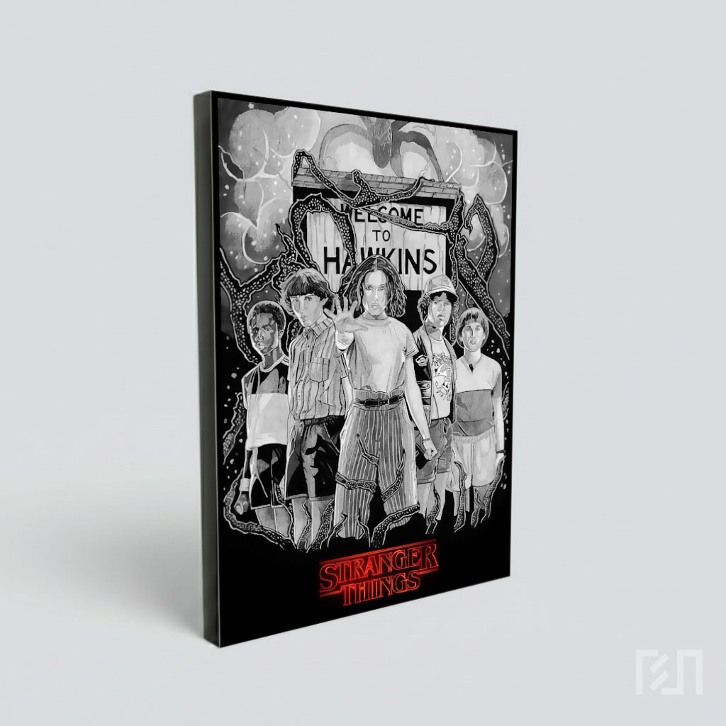Poster Hitam Putih Stranger Things