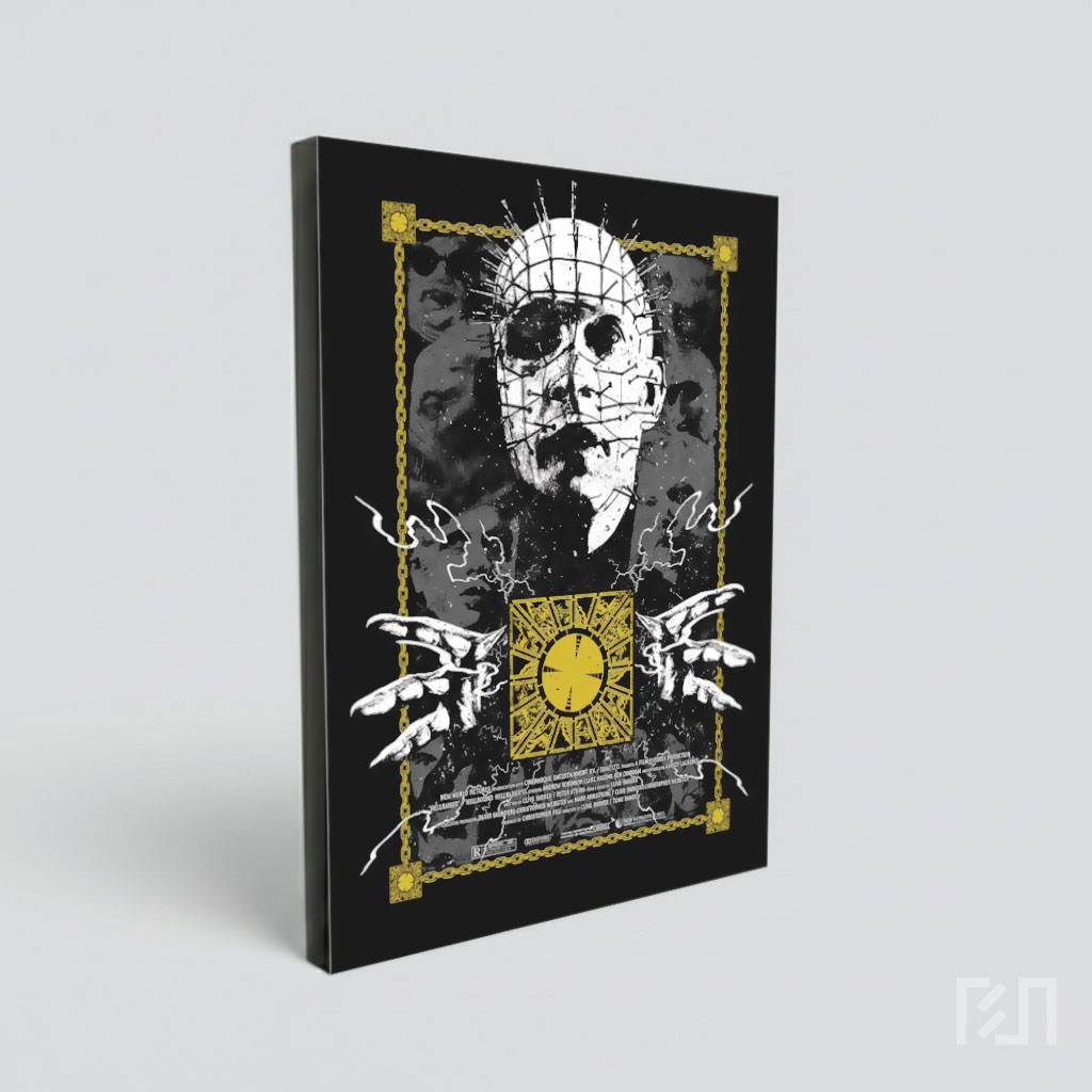 Poster Horor Hellraiser Pinhead dan Kotak Teka-Teki