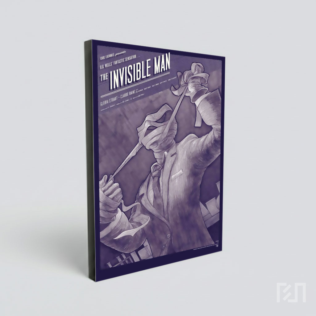Poster Ilustrasi Film Horor Klasik The Invisible Man
