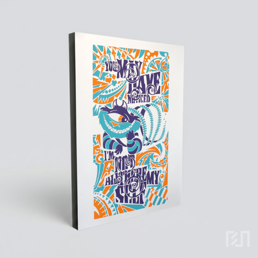 Poster Ilustrasi Kucing Cheshire Wonderland