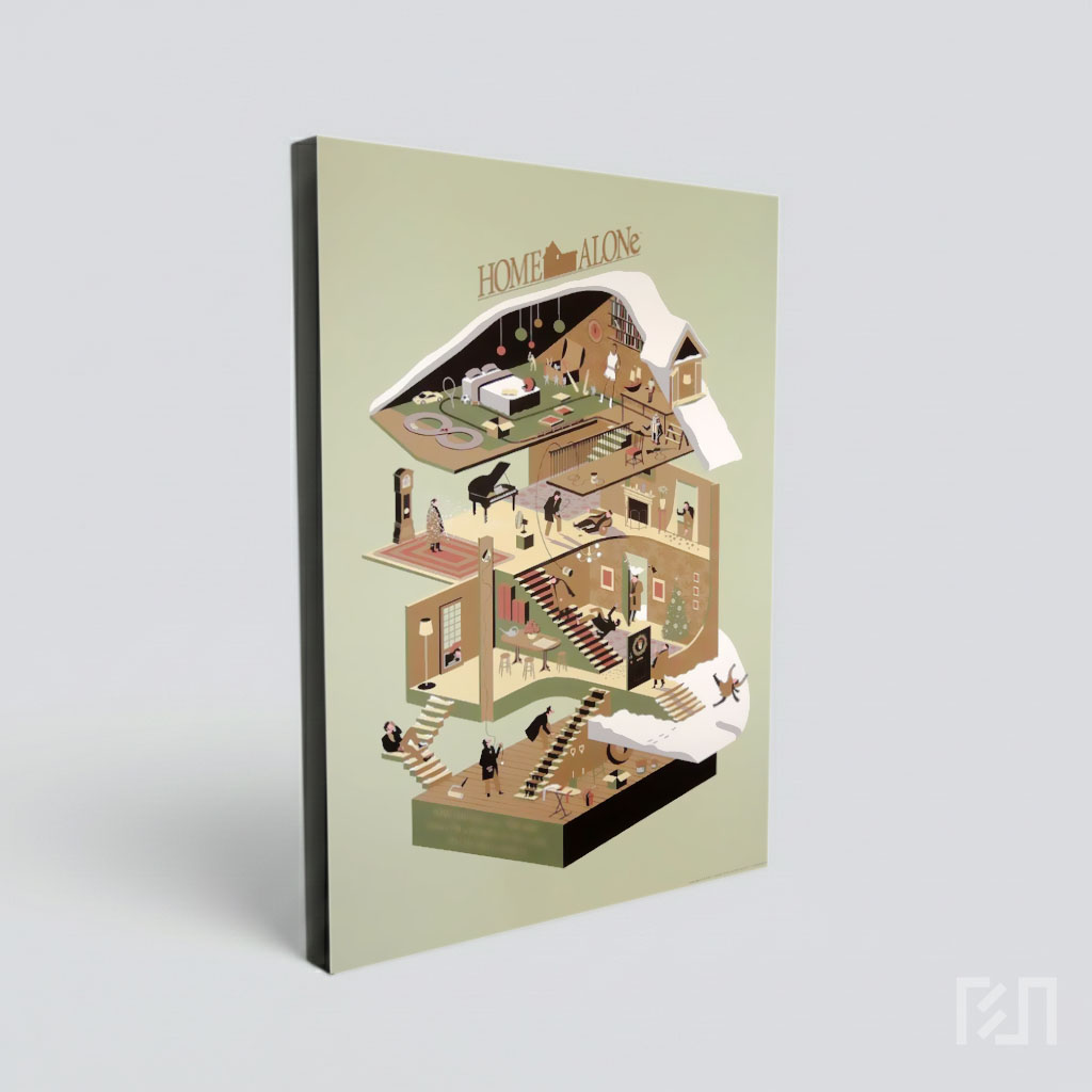 Poster Ilustrasi Rumah Home Alone