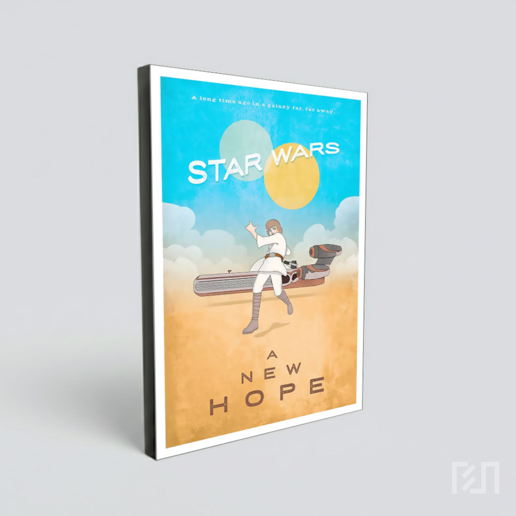 Poster Ilustrasi Star Wars A New Hope Luke Skywalker