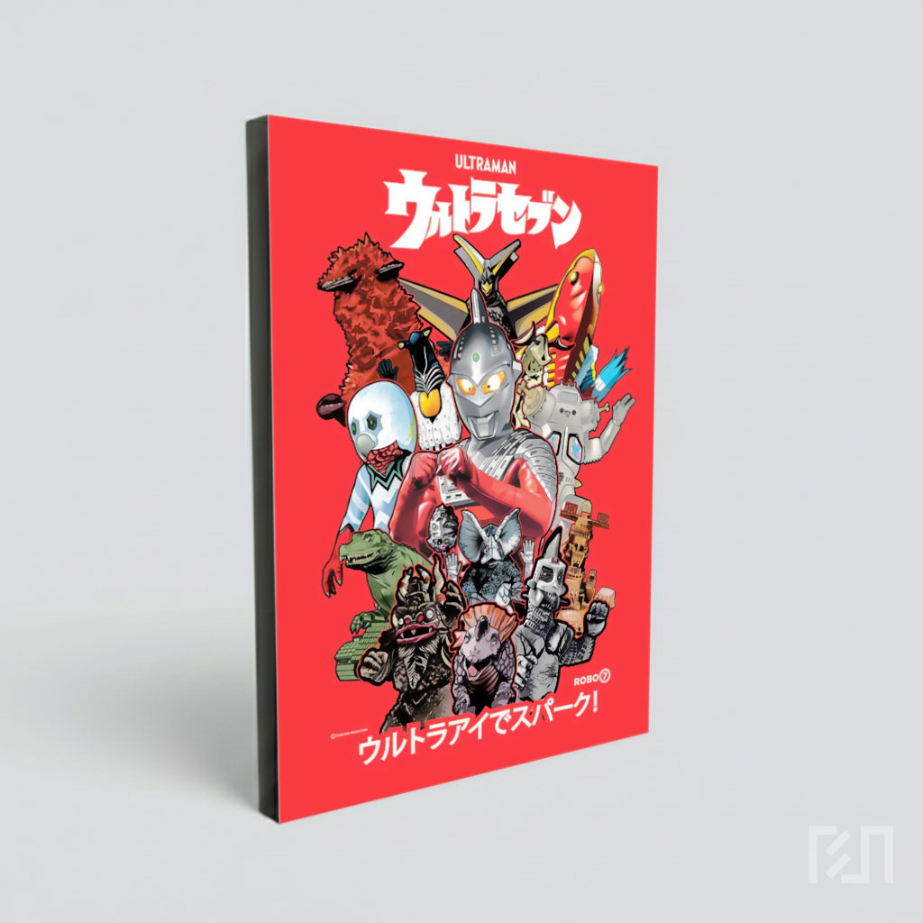 Poster Ilustrasi Ultraman dan Kaiju Klasik
