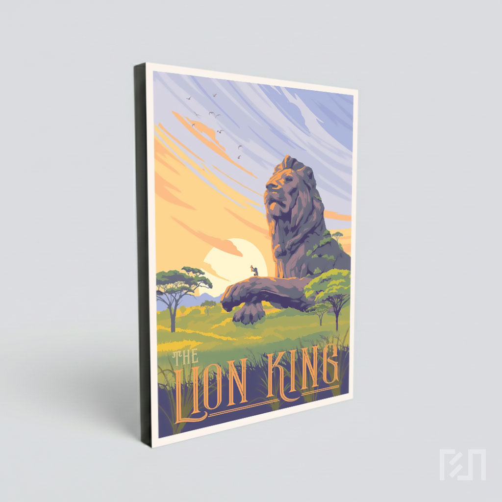 Poster Ilustrasi Vintage Film Disney The Lion King
