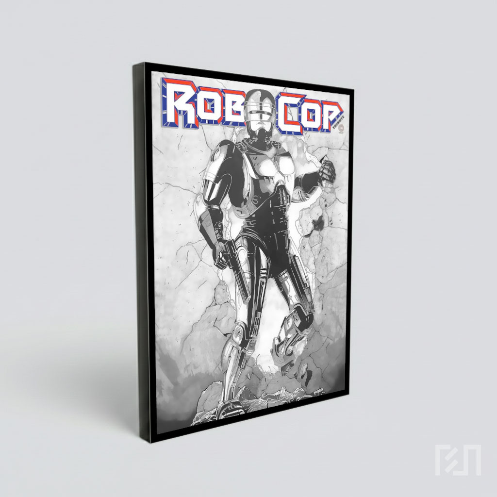Poster Komik RoboCop Hitam Putih