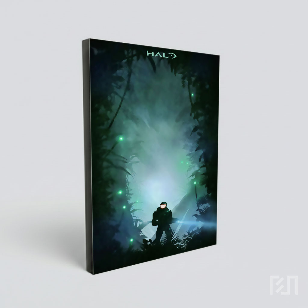Poster Master Chief Halo di Hutan