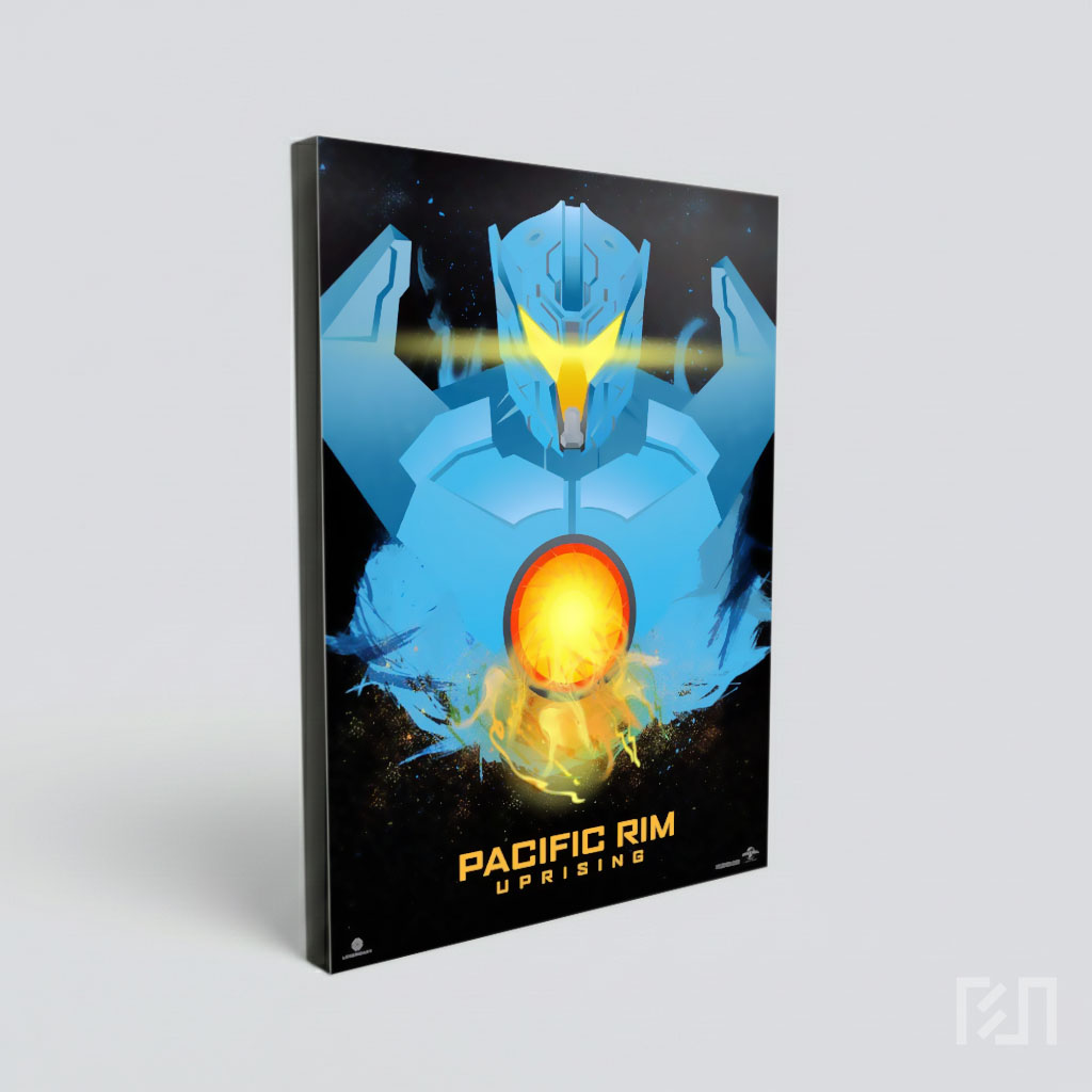 Poster Mecha Fiksi Ilmiah Biru