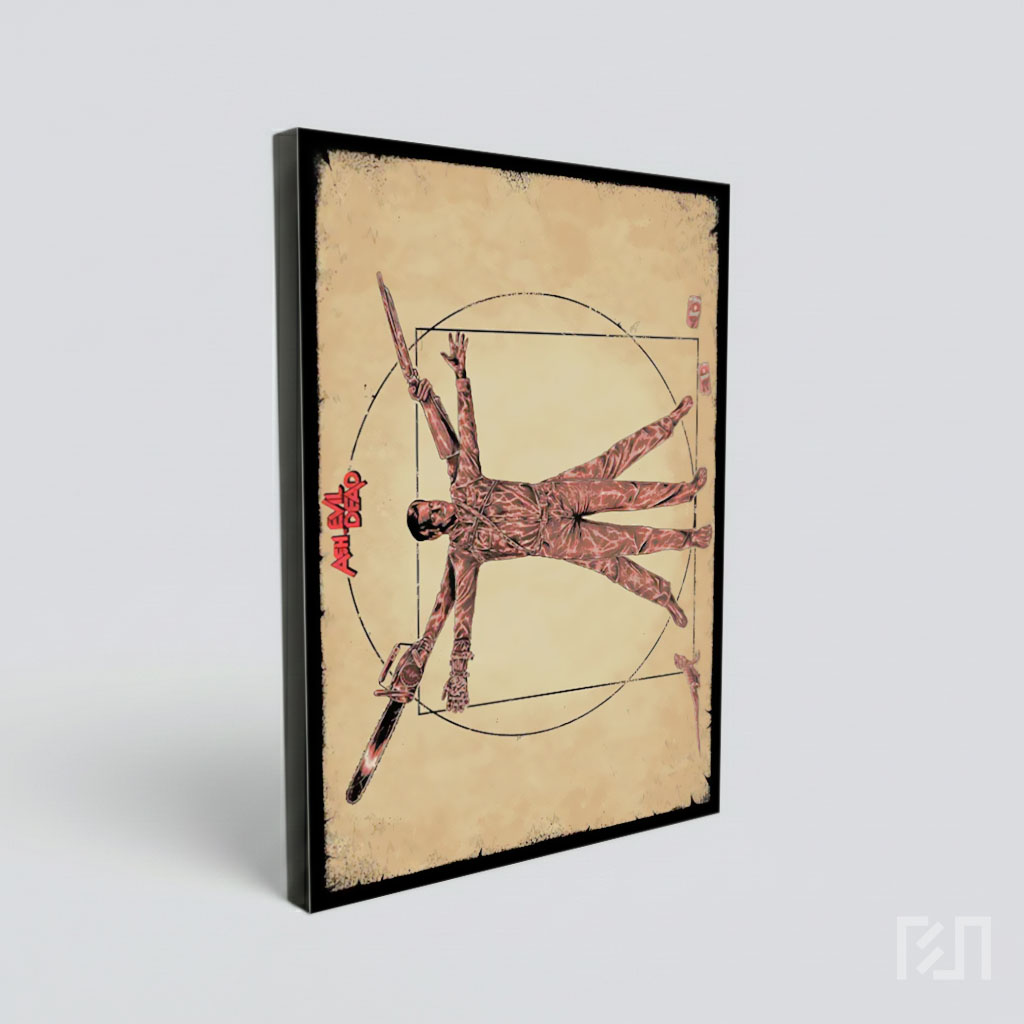 Poster Parodi Vitruvian Man Ash vs Evil Dead