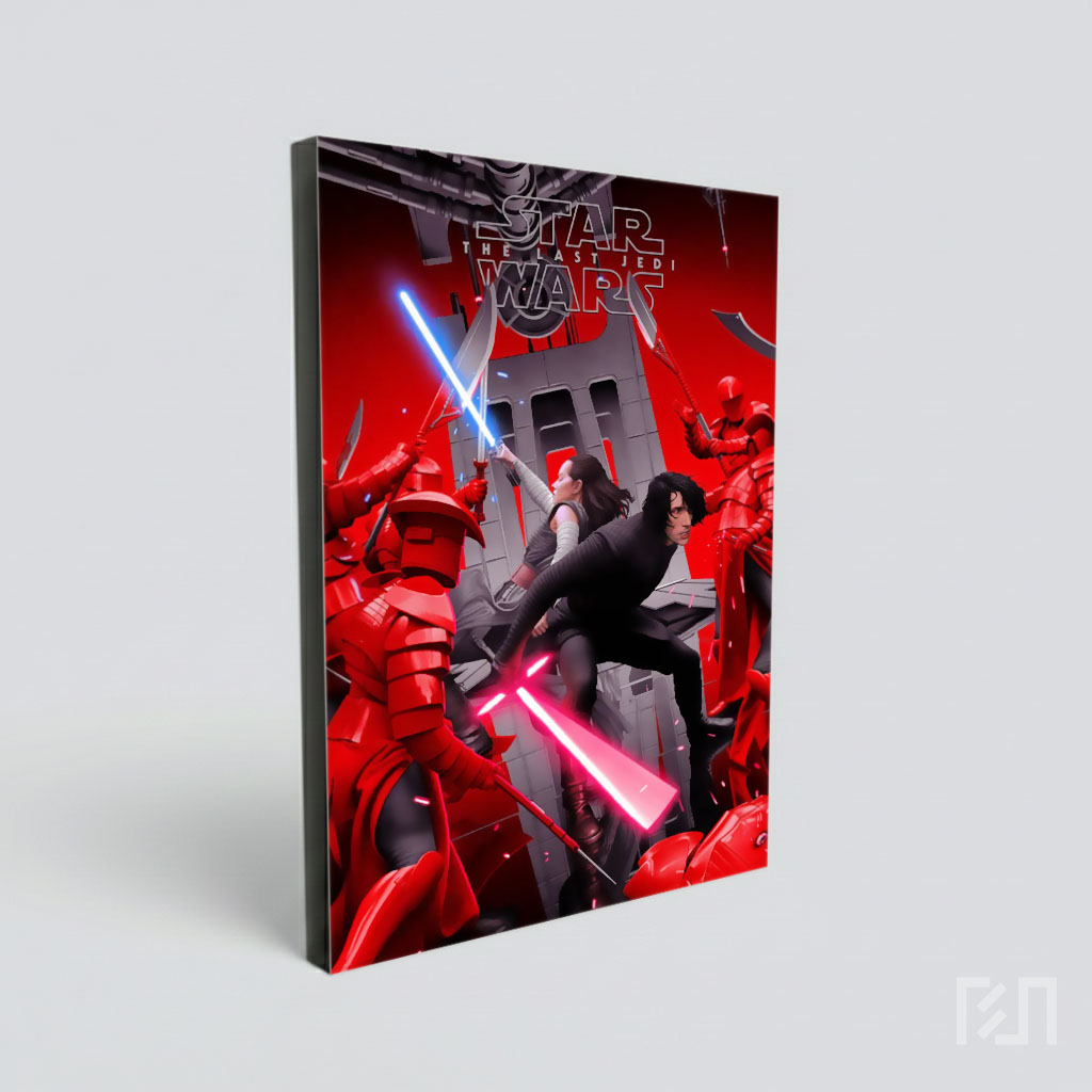 Poster Pertarungan Star Wars Rey dan Kylo Ren