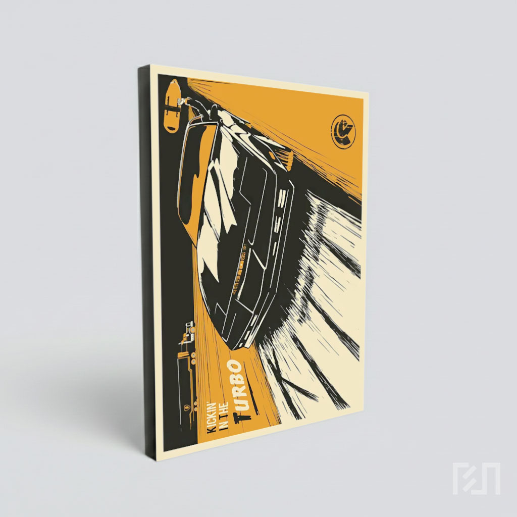 Poster Retro Knight Rider KITT Mobil Ikonik 80an