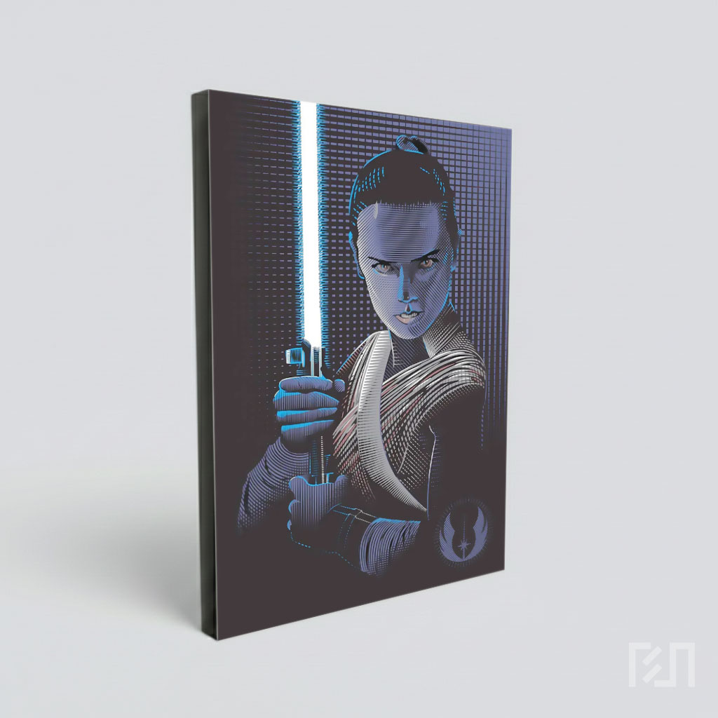Poster Rey Star Wars Seni Garis Digital