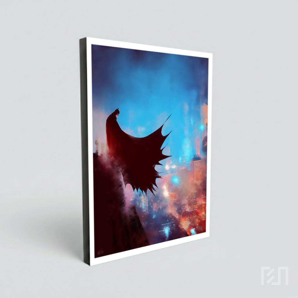 Poster Seni Batman Menatap Kota Gotham
