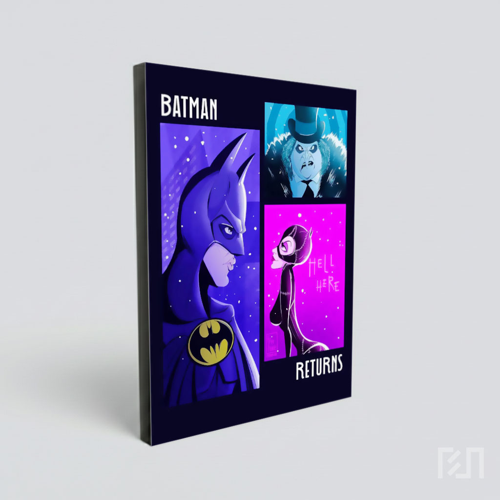 Poster Seni Batman Returns: Batman, Penguin, dan Catwoman