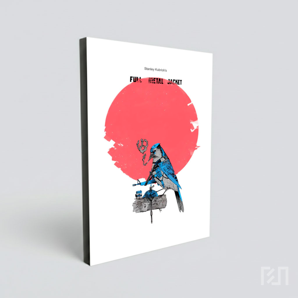Poster Seni Burung Blue Jay Full Metal Jacket