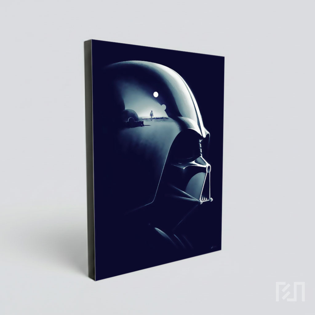 Poster Seni Darth Vader dan Luke Skywalker Star Wars