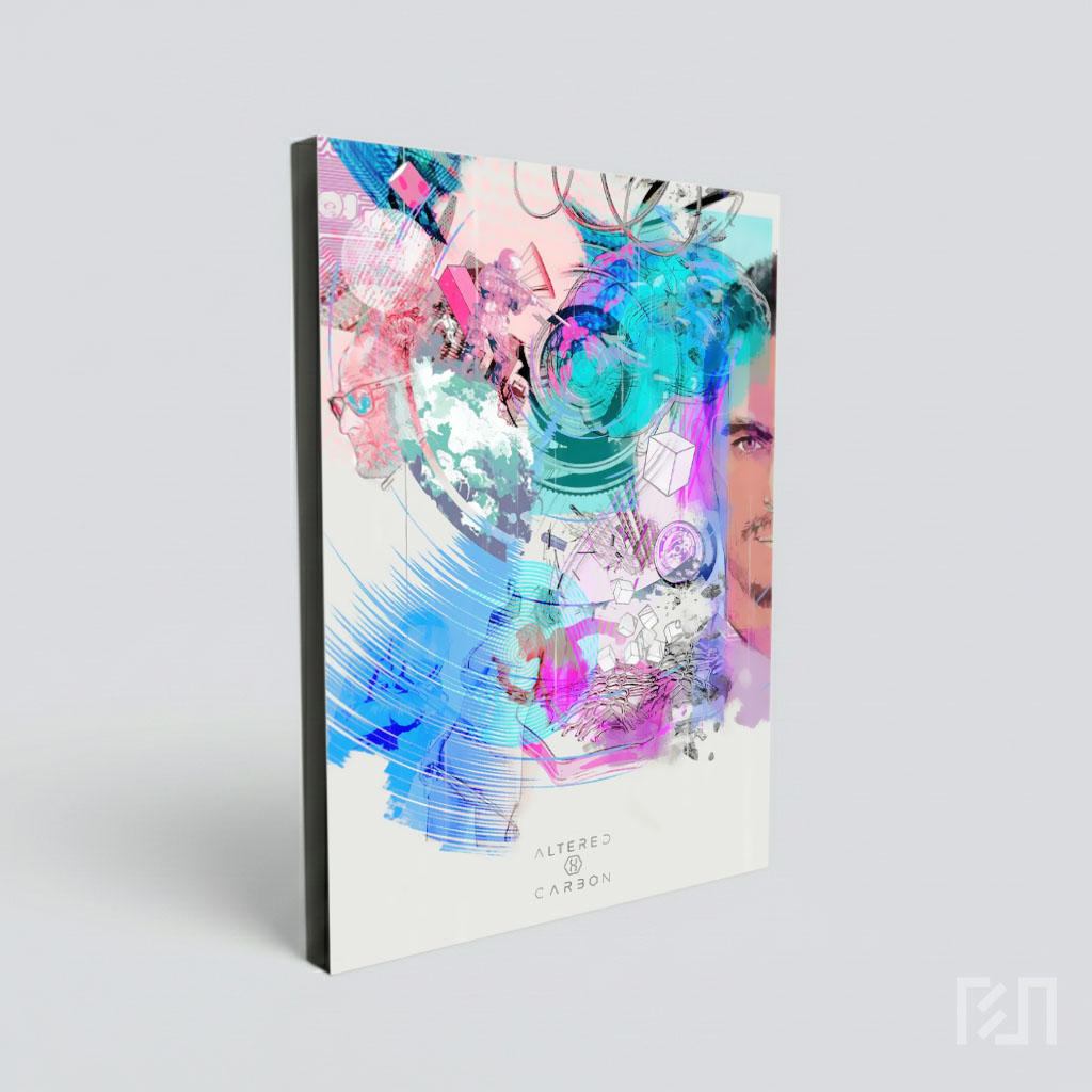 Poster Seni Digital Abstrak Futuristik