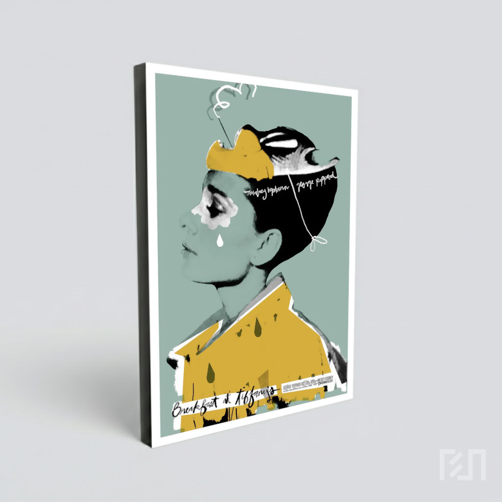 Poster Seni Digital Audrey Hepburn dalam Breakfast at Tiffany's