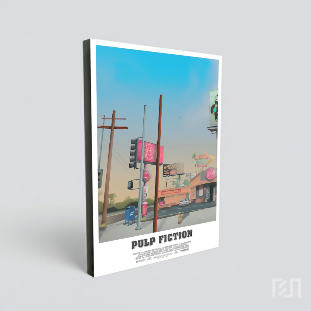 Poster Seni Digital Bertema Pulp Fiction