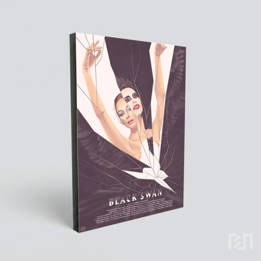 Poster Seni Digital Black Swan