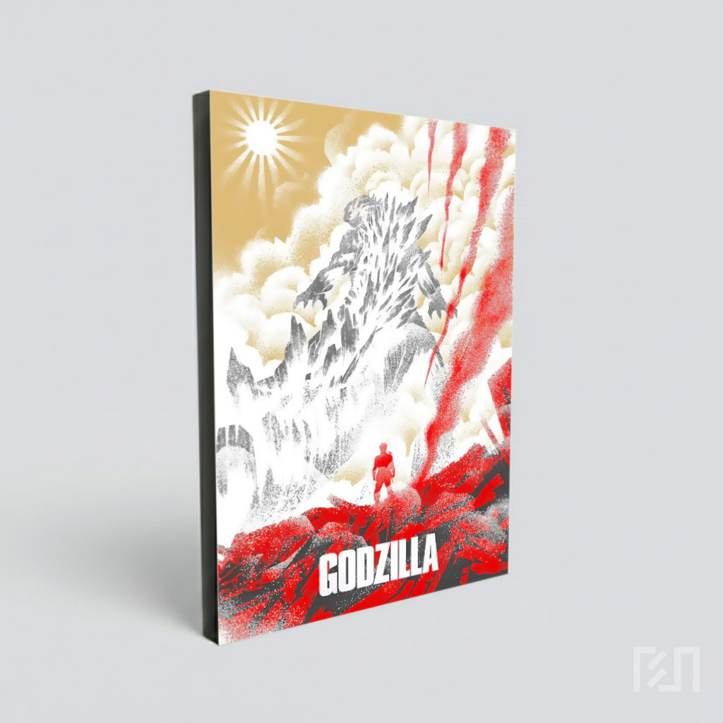 Poster Seni Digital Godzilla