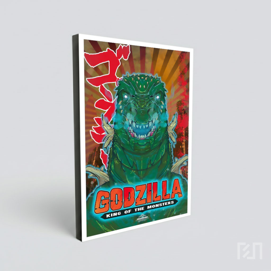 Poster Seni Digital Godzilla yang Ikonik