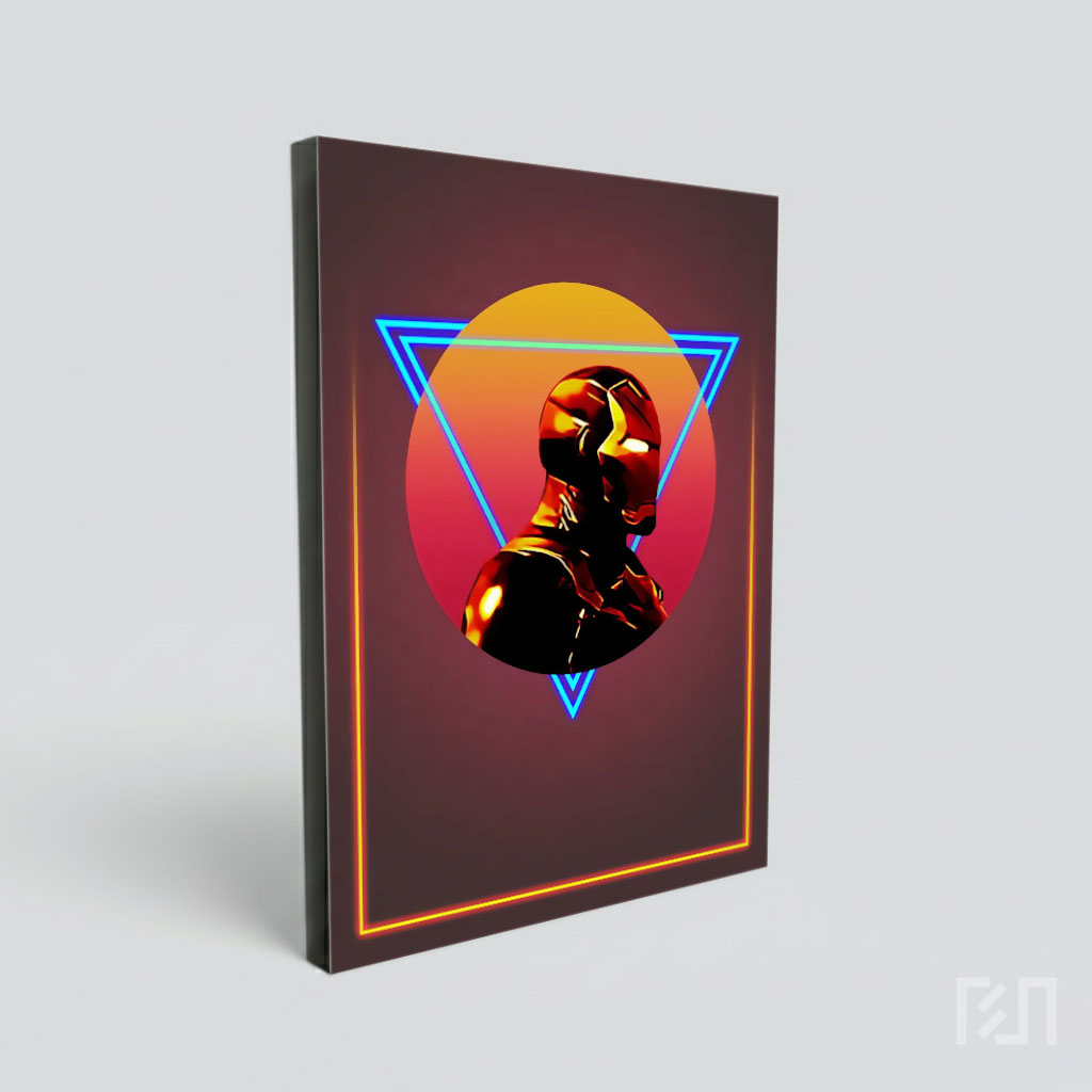 Poster Seni Digital Iron Man Bergaya Retro