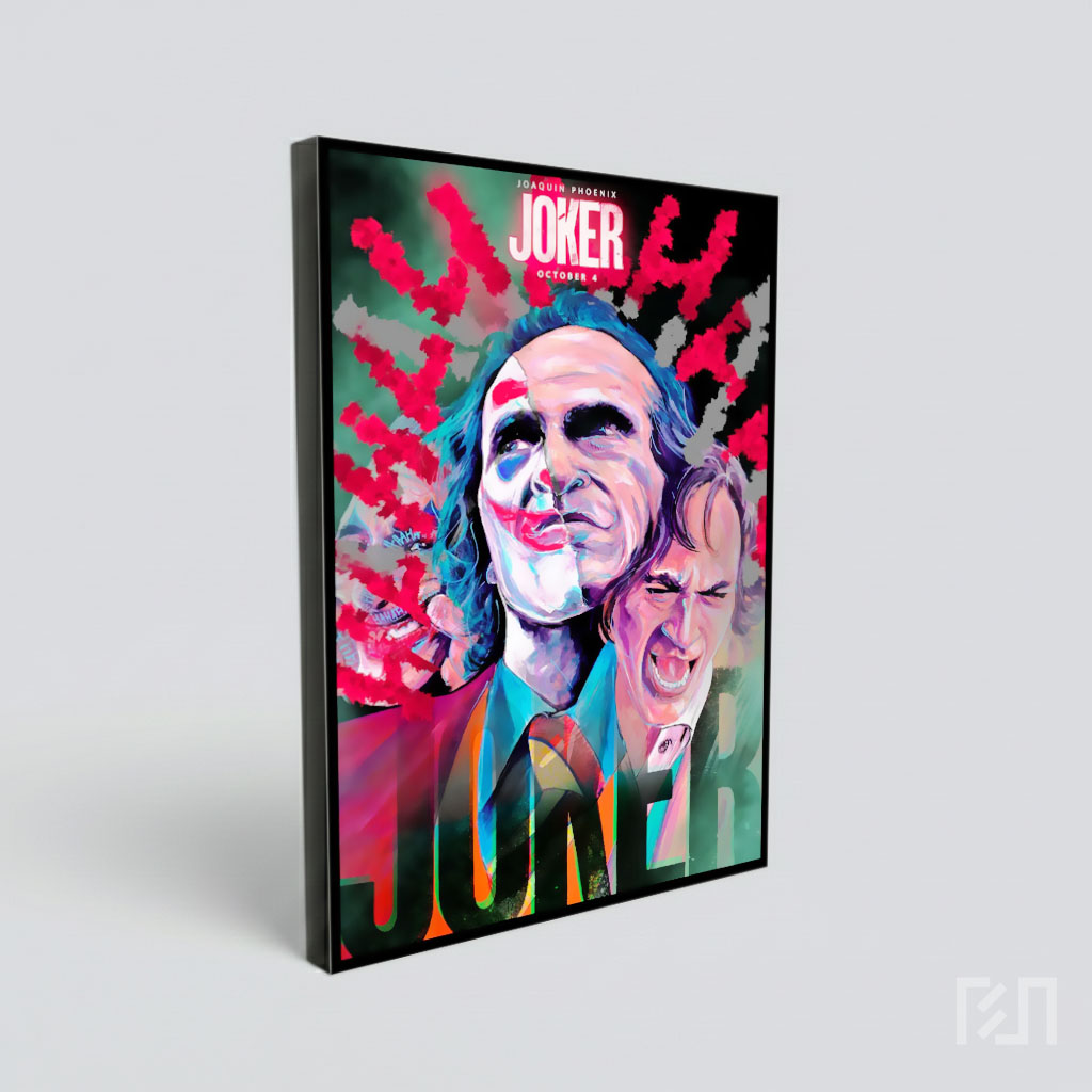 Poster Seni Digital Joaquin Phoenix sebagai Joker