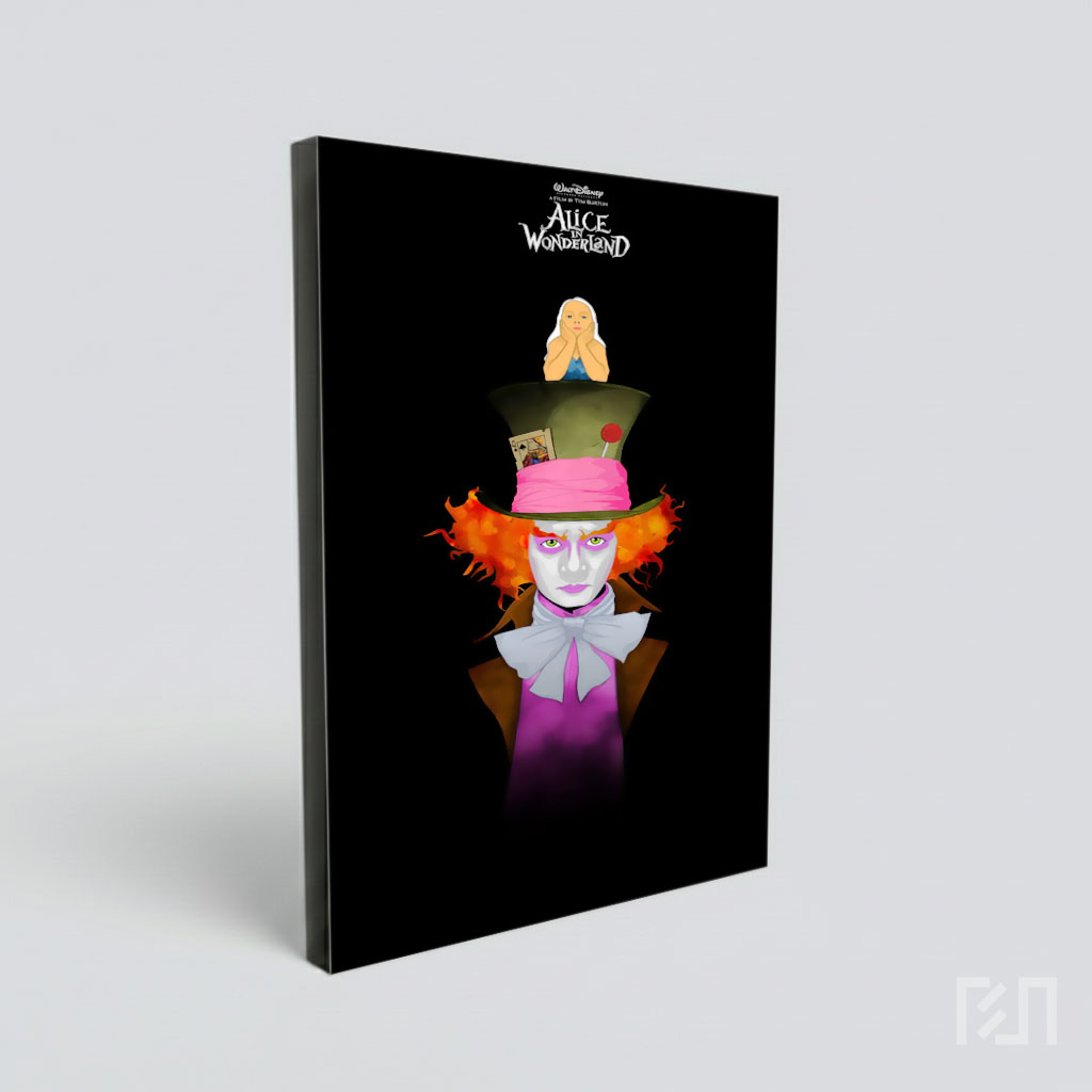 Poster Seni Digital Mad Hatter Alice in Wonderland