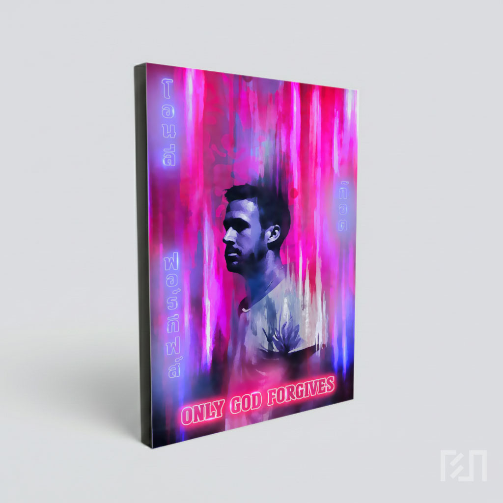 Poster Seni Digital Ryan Gosling Gaya Neon