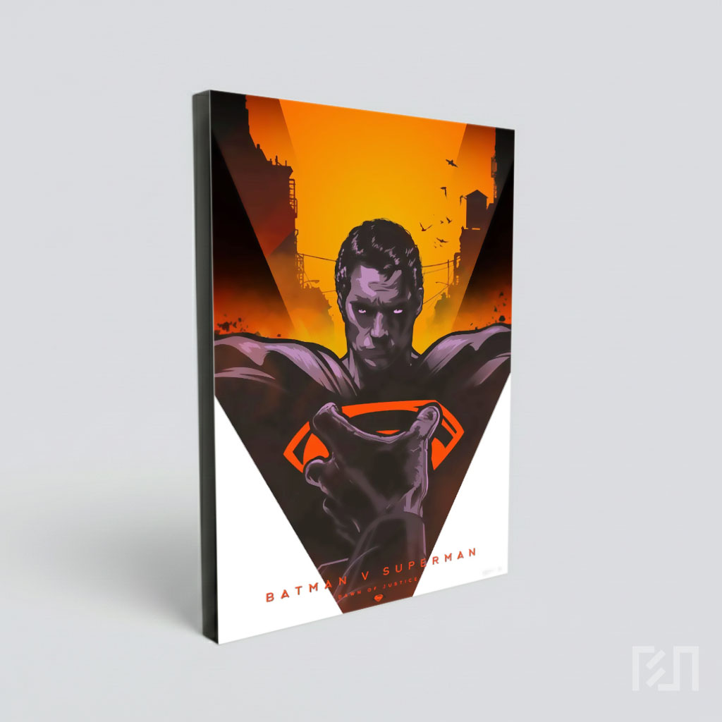 Poster Seni Digital Superman Bergaya Gelap