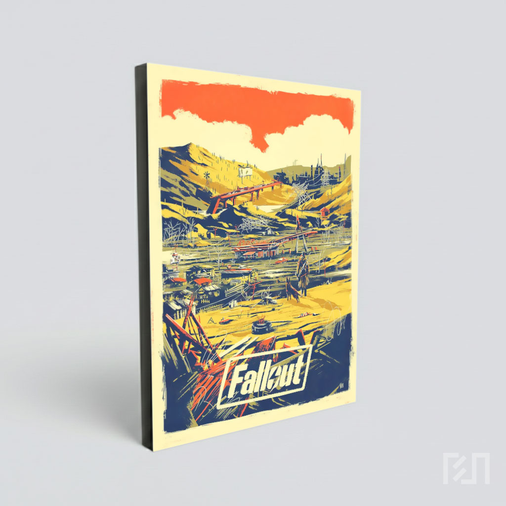 Poster Seni Fallout 4: Petualangan di Wasteland