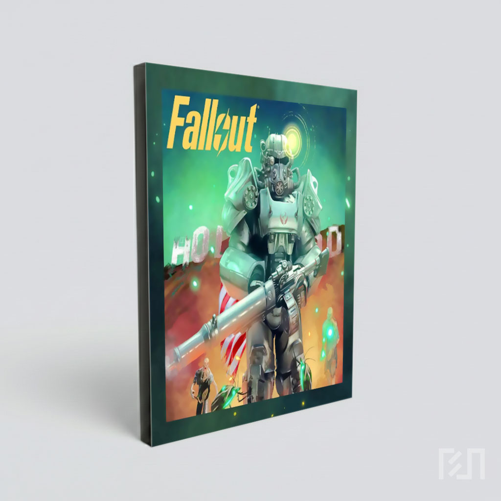 Poster Seni Fallout: Power Armor dan Wasteland